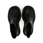 Plush Fashion Hub cowboy round toe high heels boots featuring Western-inspired design and brown leather finish.