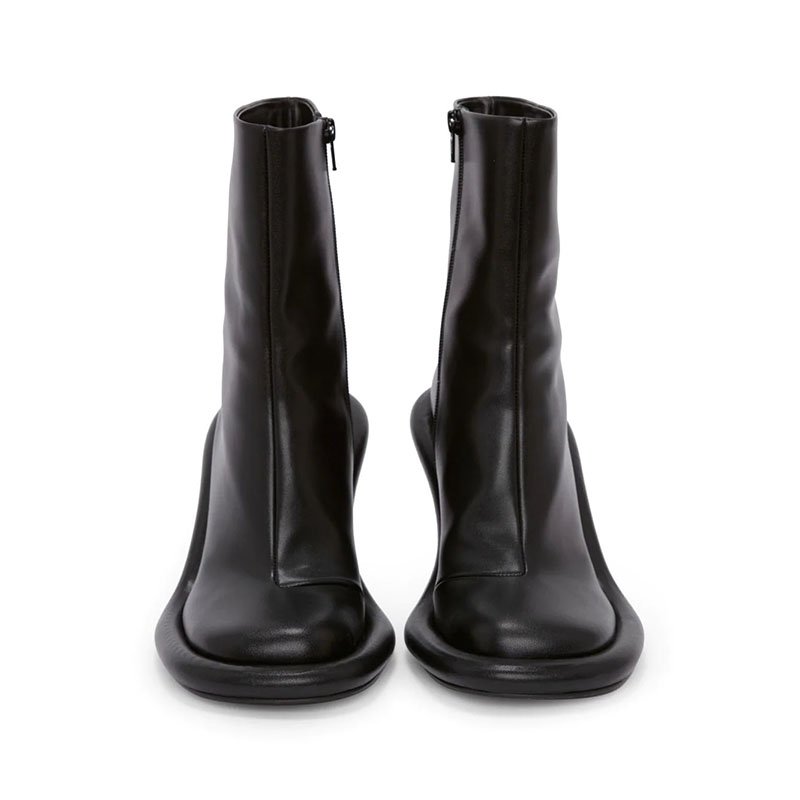 Plush Fashion Hub cowboy round toe high heels boots featuring classic Western style and brown leather finish.