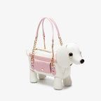 Cute teddy dog-shaped crossbody bag from Plush Fashion Hub, featuring soft plush material and adorable dog design.