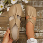 Women's trendy faux leather cutout flat sandals by Trendsi, featuring open toes and comfortable summer footwear design.
