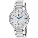 Christian Van Sant Women's Alessia watch with silver-tone band and round face, showcasing elegant jewelry design.