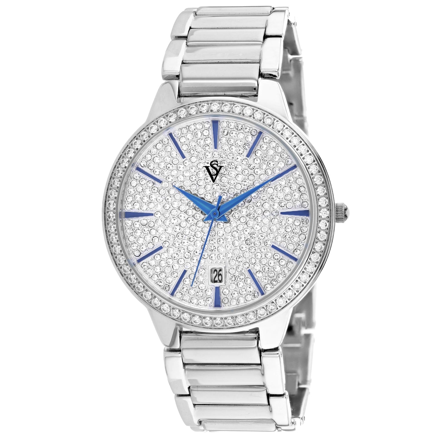 Christian Van Sant Women's Alessia watch with a sleek silver band and minimalist dial, showcasing elegant wristwear.