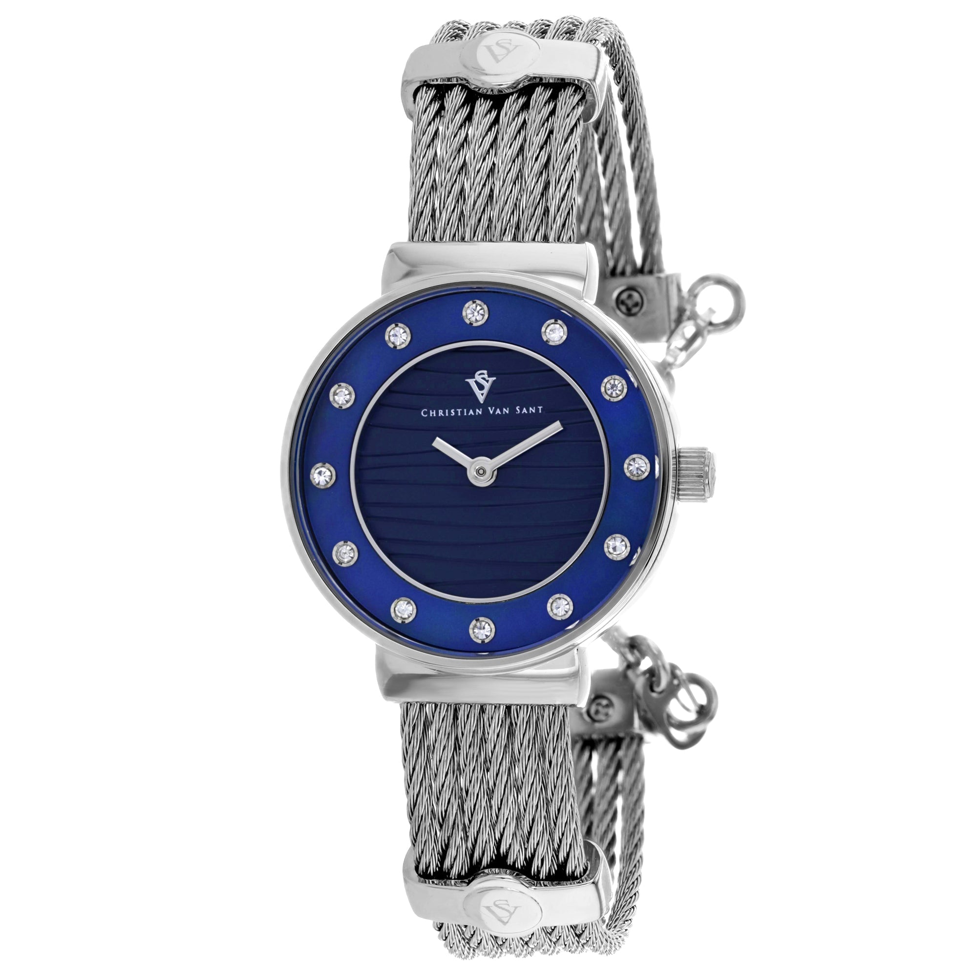 Christian Van Sant Women's Cavo watch with a sleek silver band and round dial, stylish and elegant timepiece.