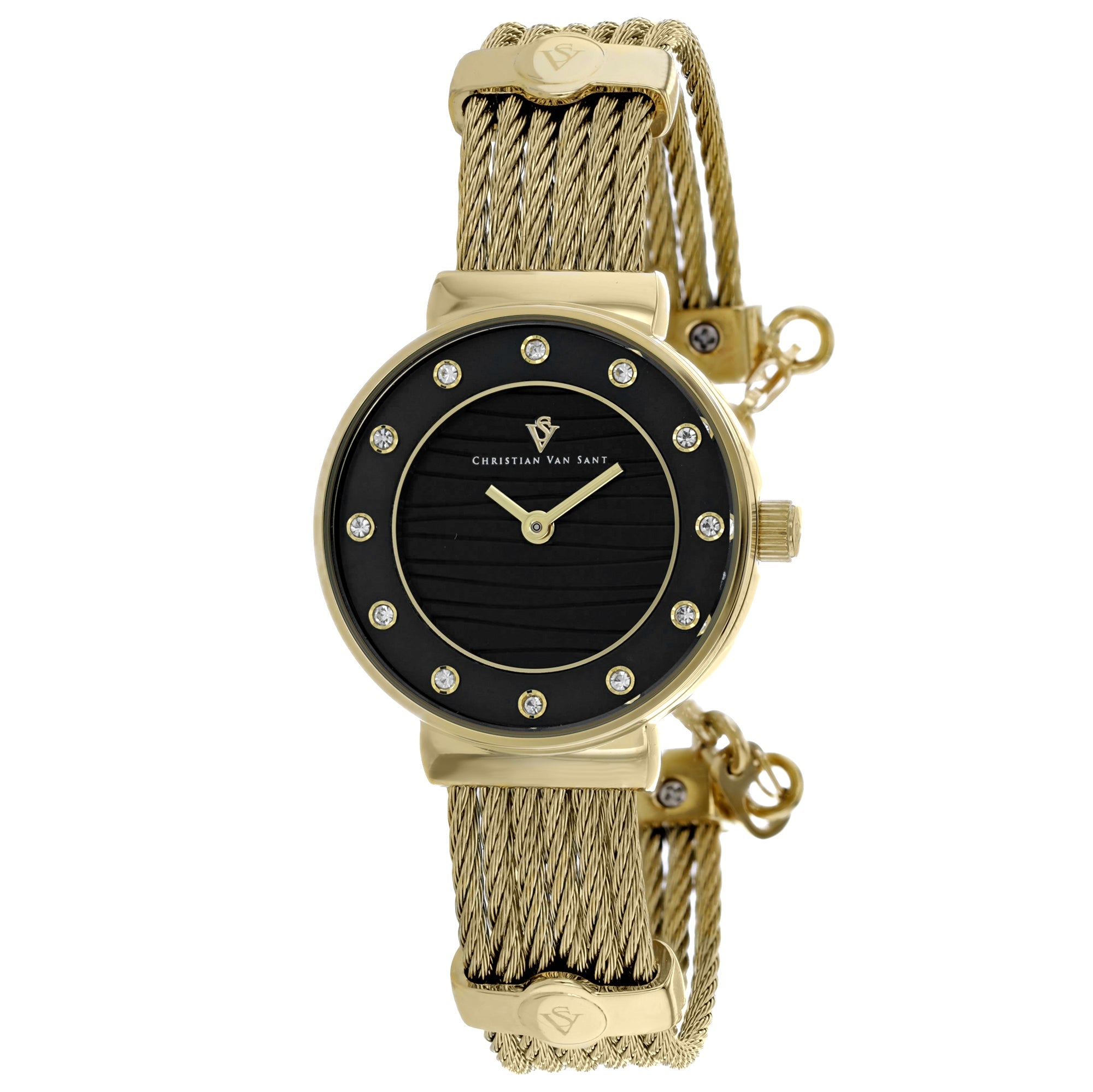 Christian Van Sant Women's Cavo watch with a sleek silver-tone strap and minimalist round dial.