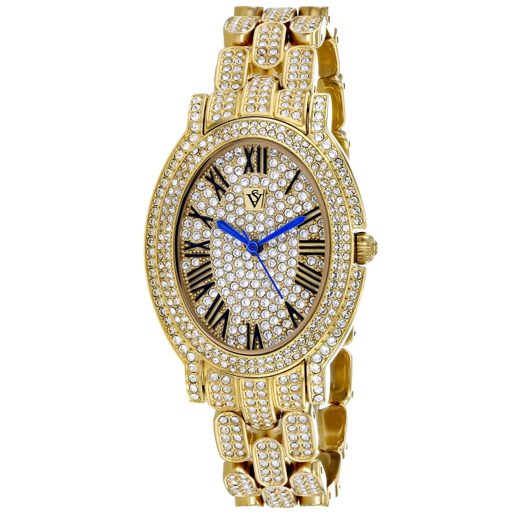 Christian Van Sant Women's Amore watch featuring a sleek design and leather strap, displayed on a neutral background.
