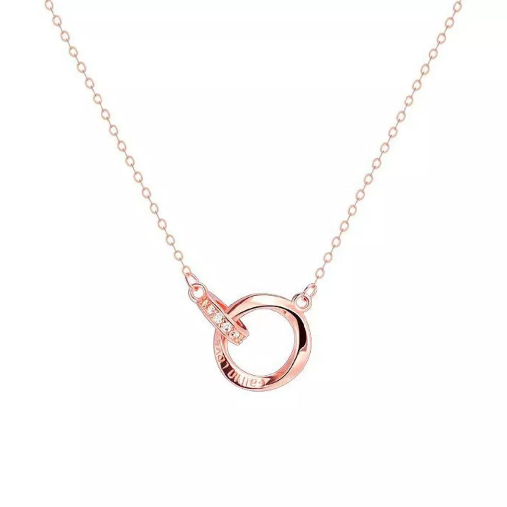 Elegant 18K rose gold-plated sterling silver necklace with a delicate chain, designed by Shopimist.