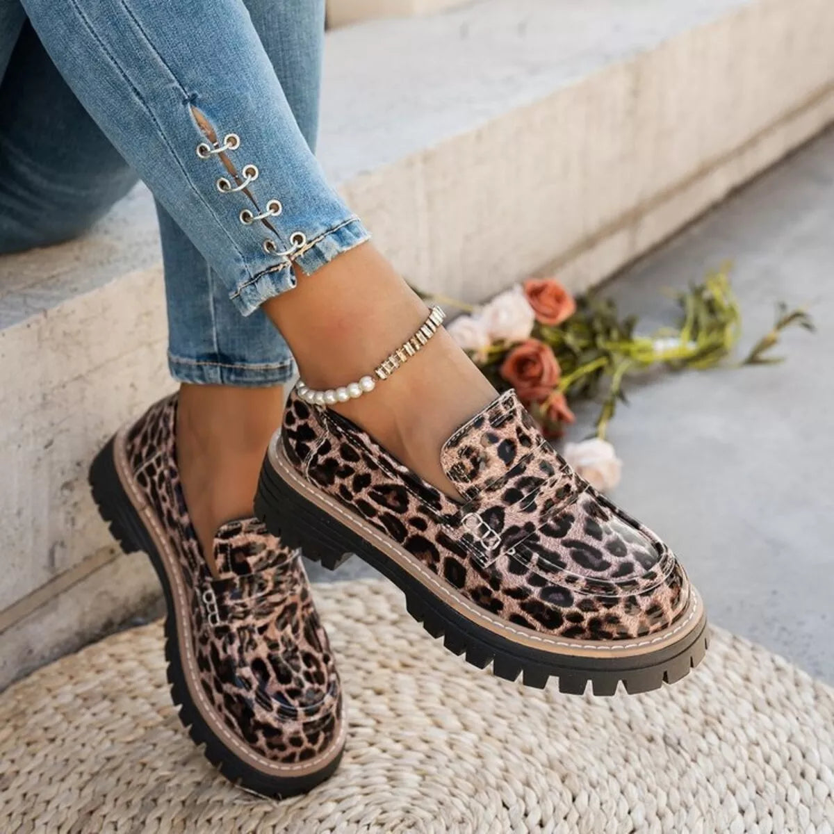 Shopimist round toe platform loafers featuring a sleek design with a sturdy sole and stylish finish.