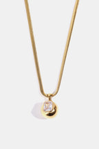 18K gold-plated zircon geometric pendant necklace with modern design, featuring a sleek, minimalist shape for stylish wear.
