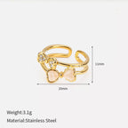 18K gold-plated bow open ring from Shopimist featuring a delicate, elegant design on a white background