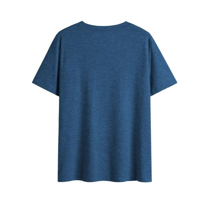 Women's FitiqueFit V-neck T-shirt with geometric cross design, casual short-sleeve summer top, lightweight and comfortable.