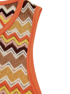 Women's zigzag knit tank top and shorts two-piece lounge set by Trendsi, featuring a cozy knit fabric in a stylish zigzag pattern.