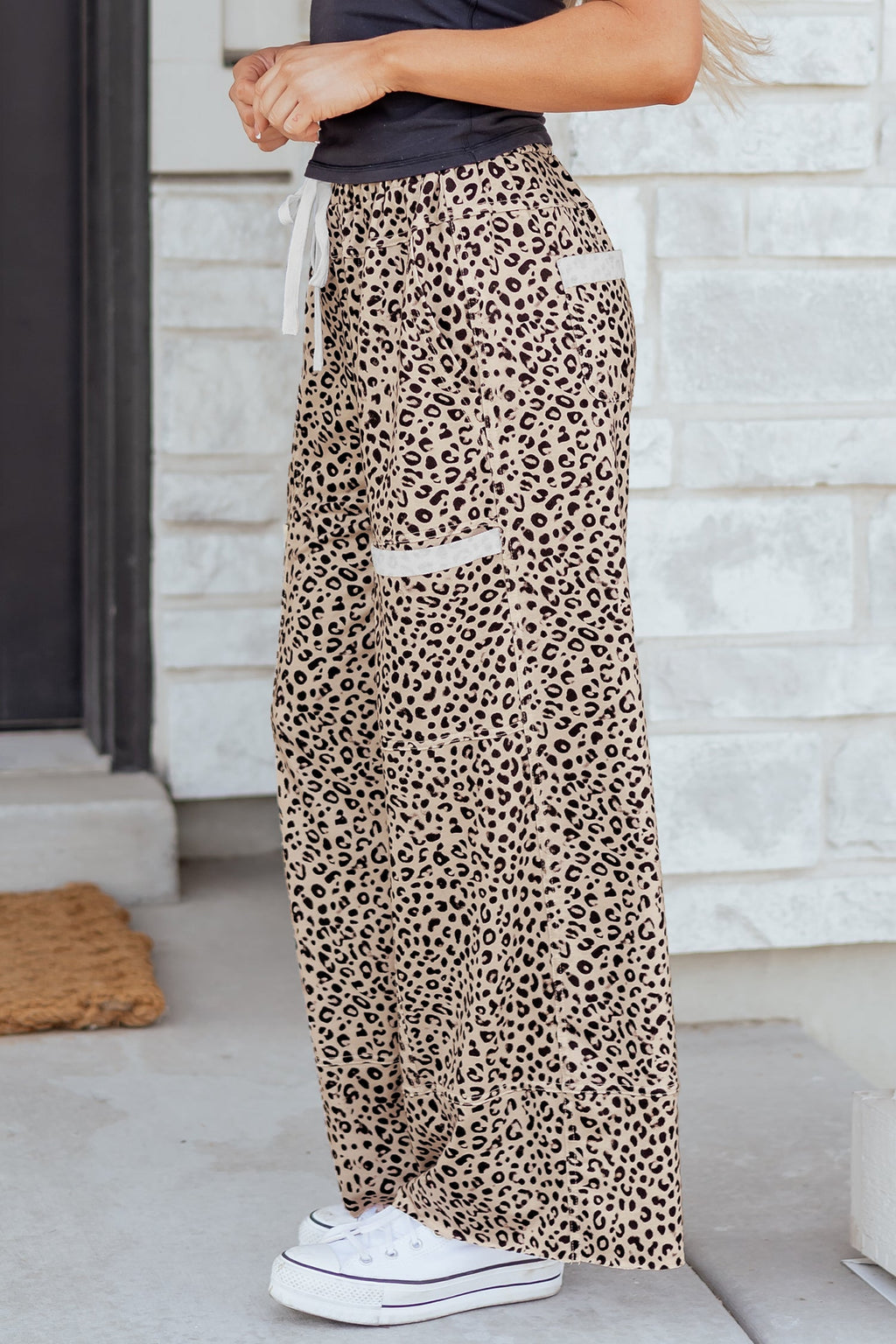 Aitana Leg Terry Knit Pants by Threaded Pear featuring soft, textured fabric, wide-leg silhouette, and comfortable casual style.