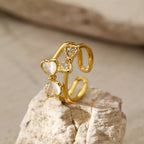 18K gold-plated bow open ring by Shopimist, featuring a delicate bow design and sleek open band style.