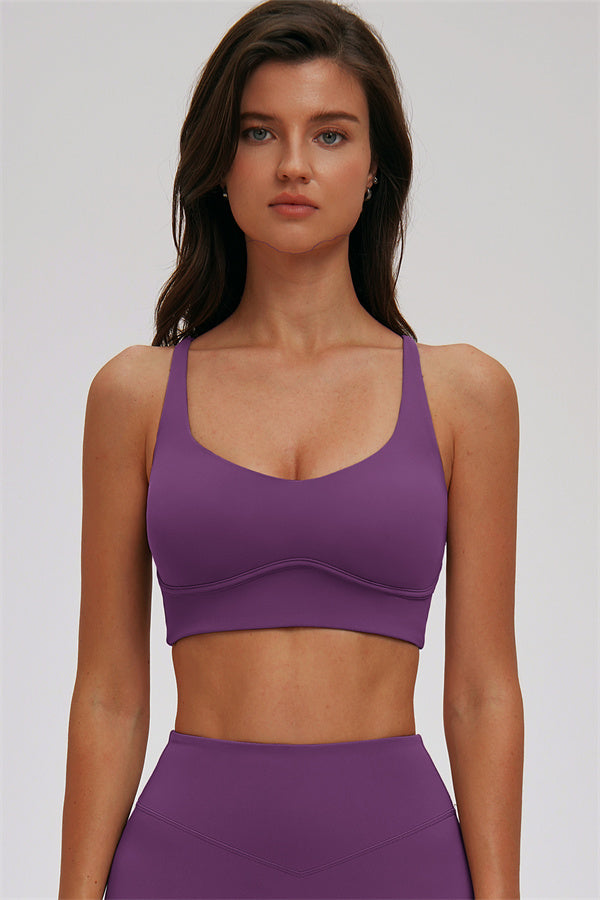 Fitglutes Activewear Kinetic Cross Back Sports Bra and Leggings 2-piece set, featuring supportive workout wear in a stylish gymwear design.