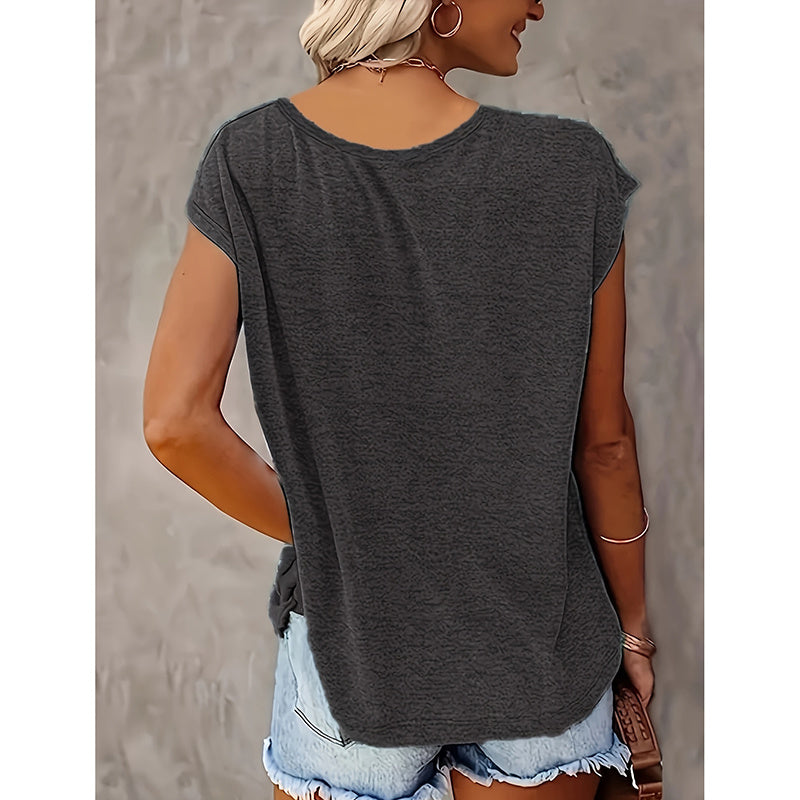 Two FitiqueFit streetwear V-neck tee tops with colorful wildflower graphic prints, casual and stylish for everyday wear.