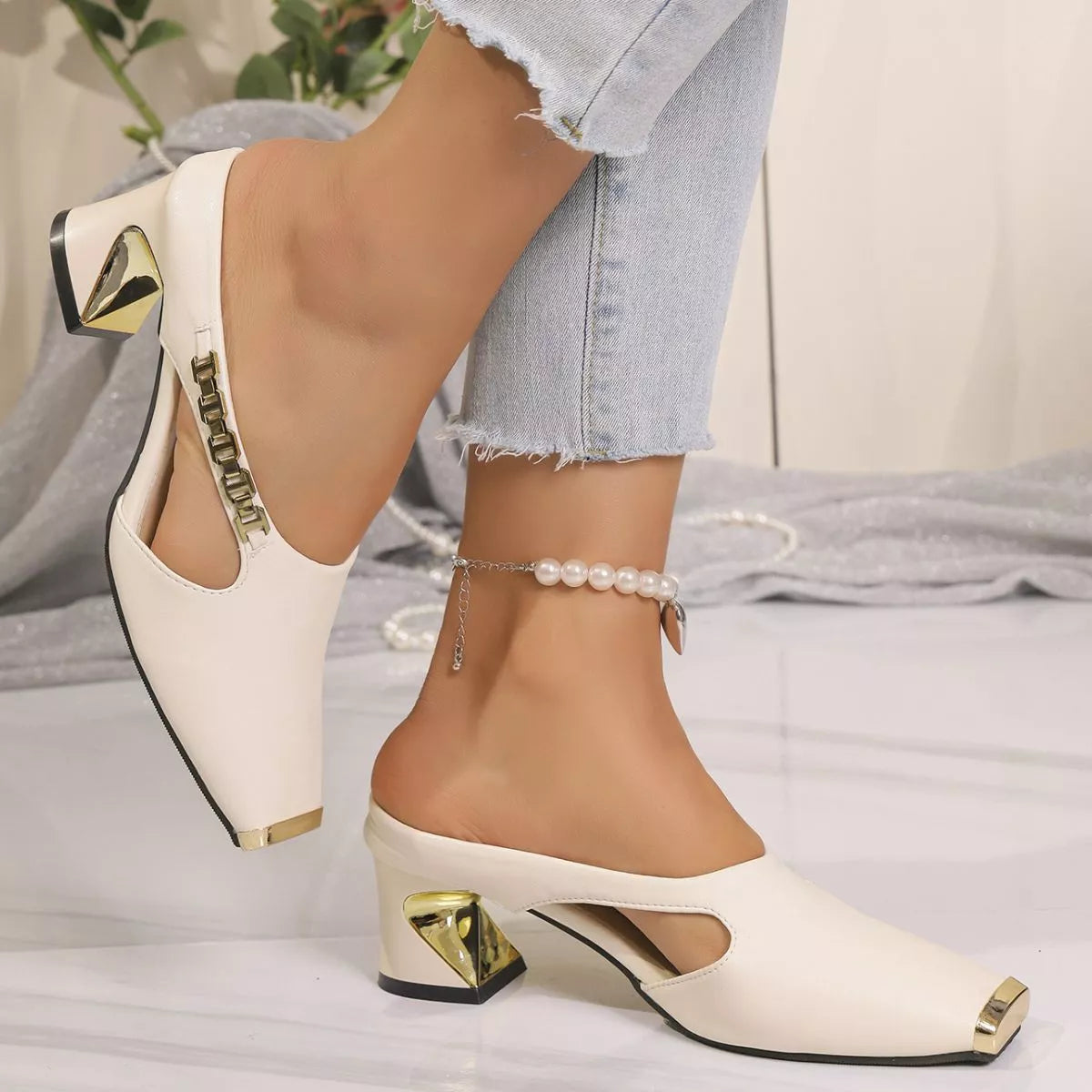 Shopimist square toe block heel sandals featuring a stylish design with comfortable chunky heels and sleek straps.