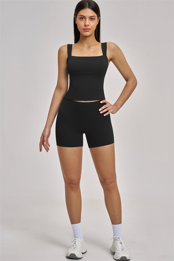 Fitglutes Activewear Swoon Tank Top and Shorts 2-piece set, athletic gymwear and workout clothes for women, lightweight and stylish.