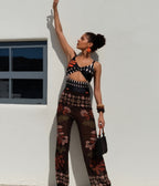 Women's FitiqueFit 2-piece swimsuit set with sleeveless top and wide-leg pants, perfect for stylish beachwear.