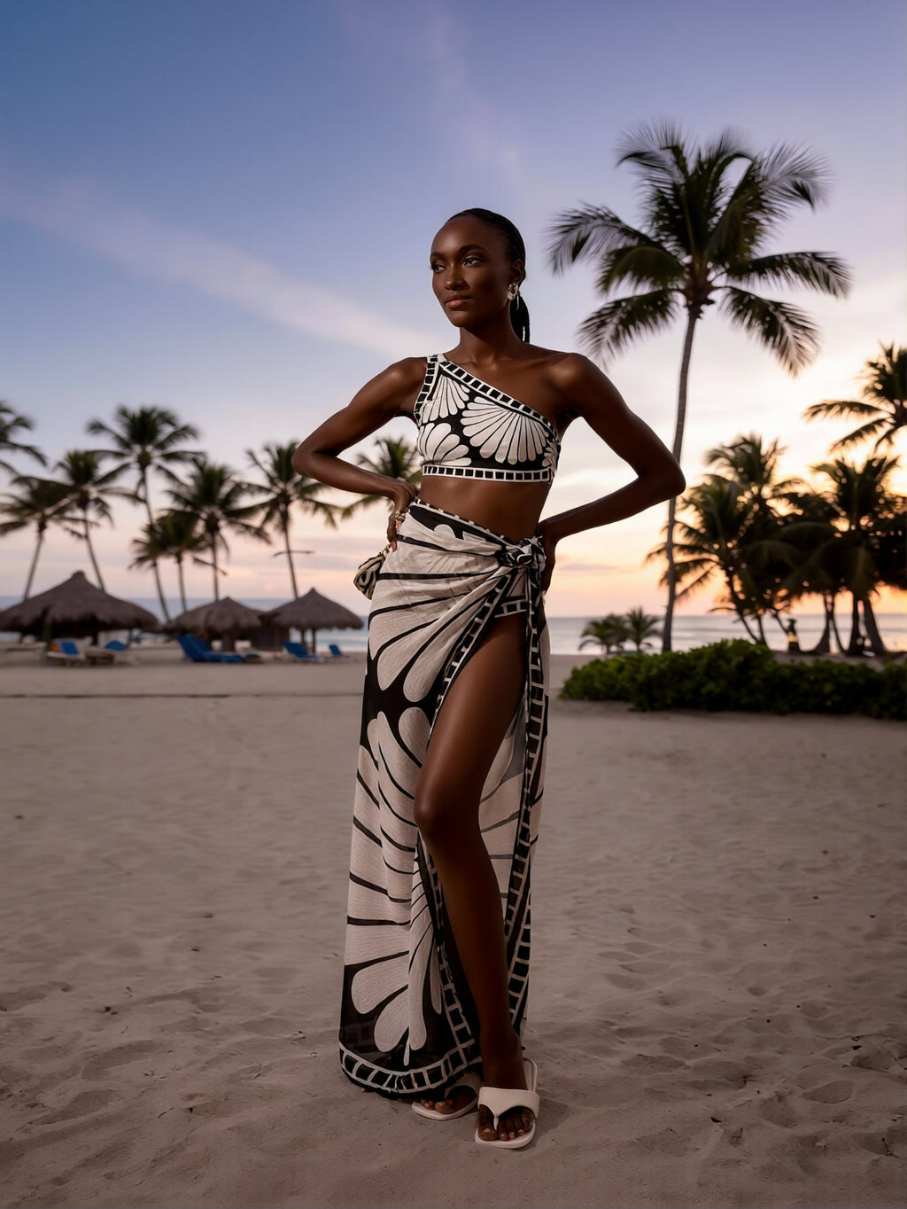 Women's high-neck swimsuit by FitiqueFit with built-in shelf bra, featuring a stylish and supportive beach swimwear design.