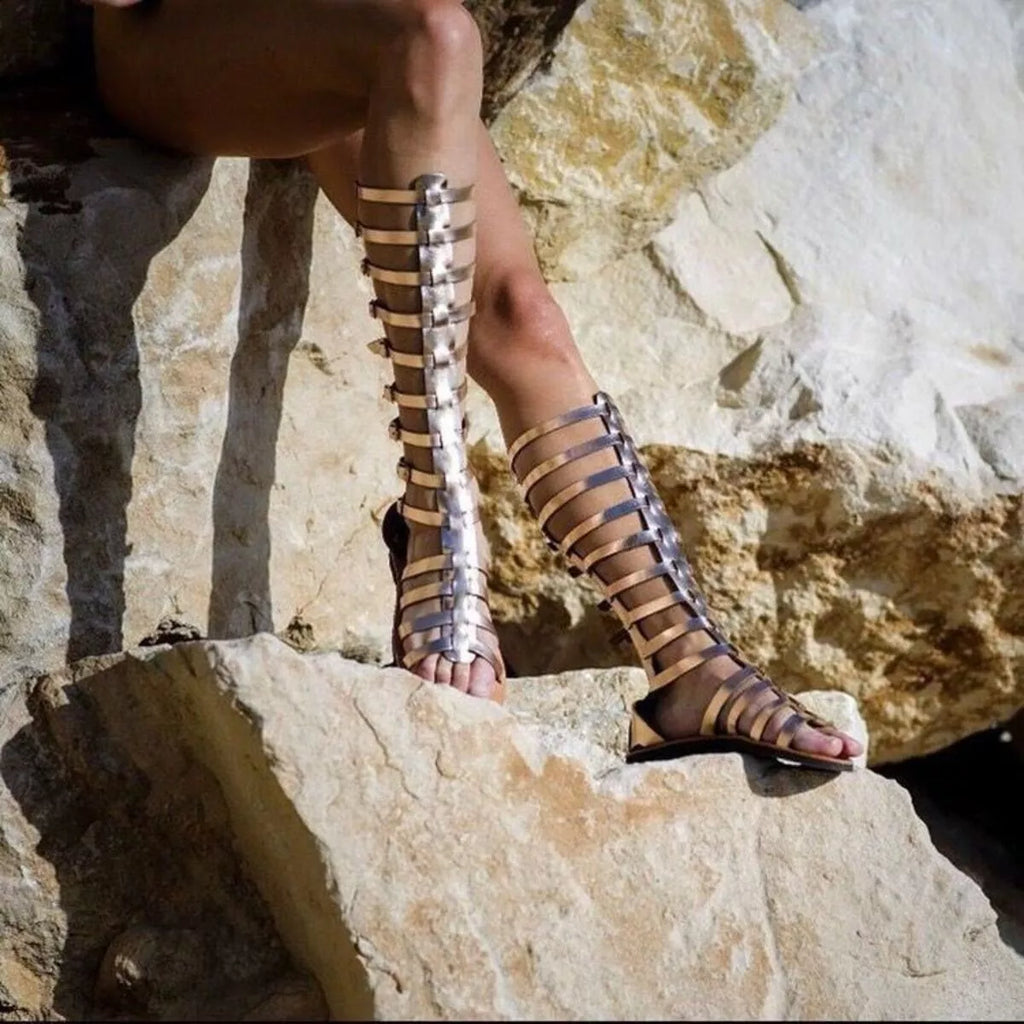 Shopimist gladiator style buckled open toe sandals with multiple straps and ankle buckle detail.