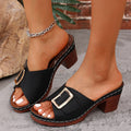 Shopimist open toe block heel sandals with stylish design and adjustable ankle strap, perfect for summer wear.