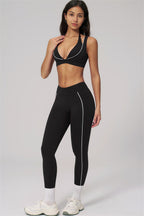 Fitglutes Activewear Clarity Contour Line sports bra and leggings 2-piece set displayed on a model during workout.