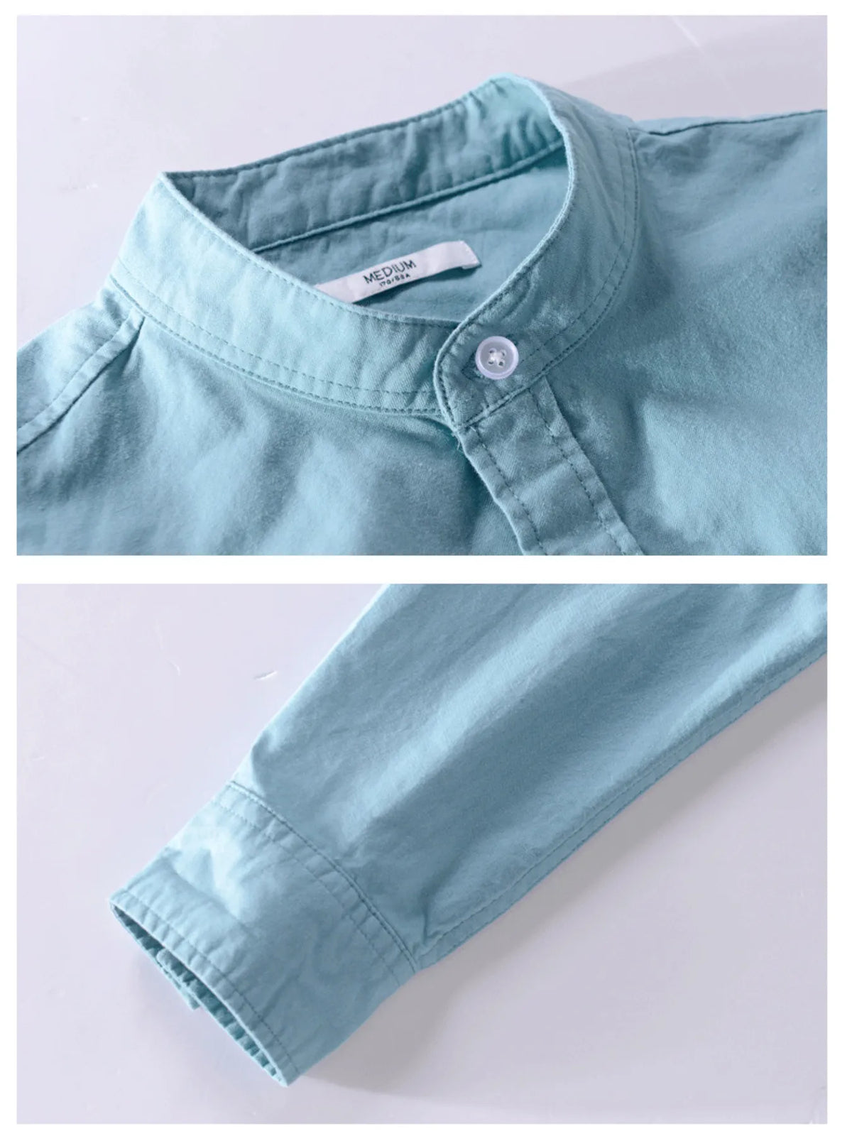 Men's plus size long sleeve button-up shirt by Trendsi with a classic collar and chest pocket, shown in a relaxed fit style.