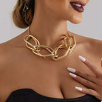 18K gold-plated chain necklace with a delicate link design, showcasing a shiny and elegant jewelry piece.