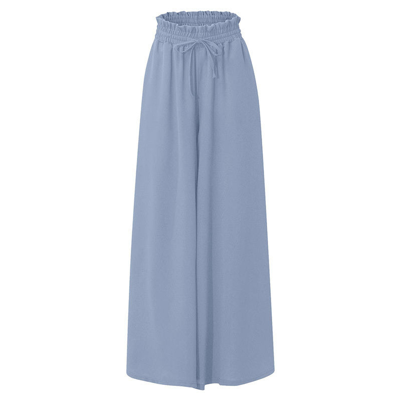 Women's high waist wide leg casual pants by FitiqueFit, shown in a relaxed fit with a flowing wide leg silhouette.