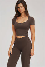 Fitglutes Activewear flared leggings and T-shirt set, stylish gymwear, featuring comfortable, stretchy fabric for workout and casual wear.