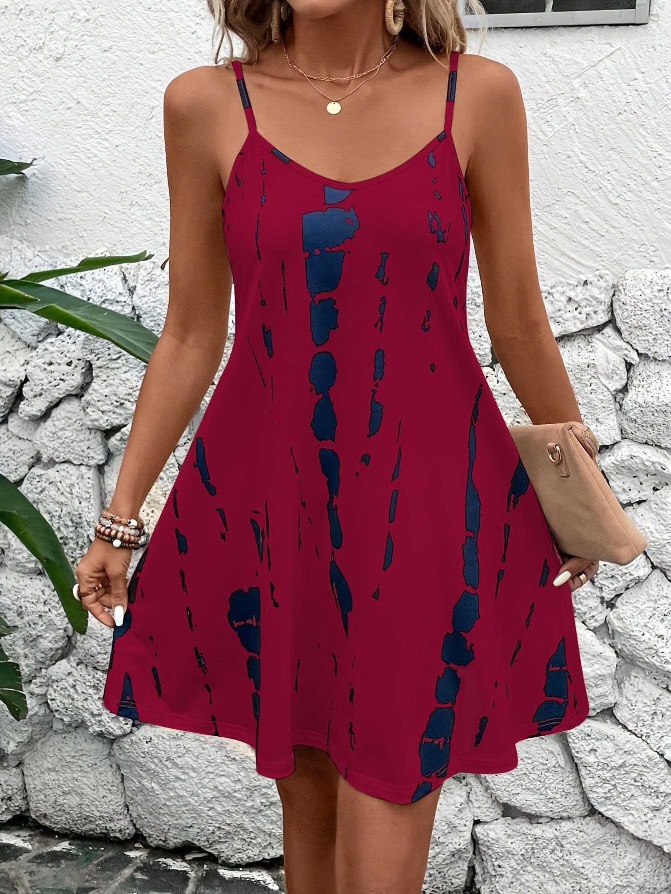 Plus size women's summer halter dress by FitiqueFit in various colors, featuring a flowy design and sleeveless style.