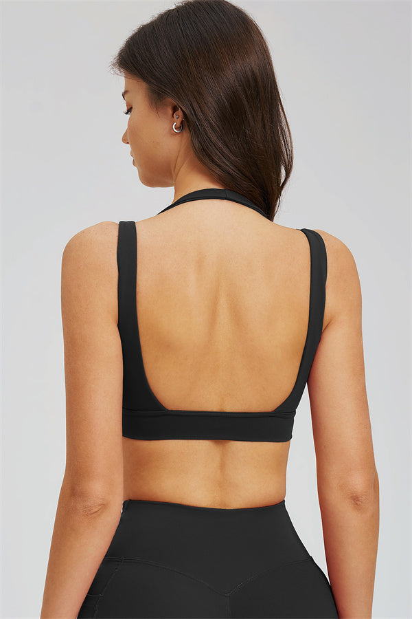 Fitglutes Activewear sports bra, zip jacket, and shorts 3-piece workout set, shown on a model in a gym setting.