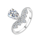 Sterling silver ring with a 1.5 carat moissanite gemstone, showcasing a sparkling and elegant jewelry design.