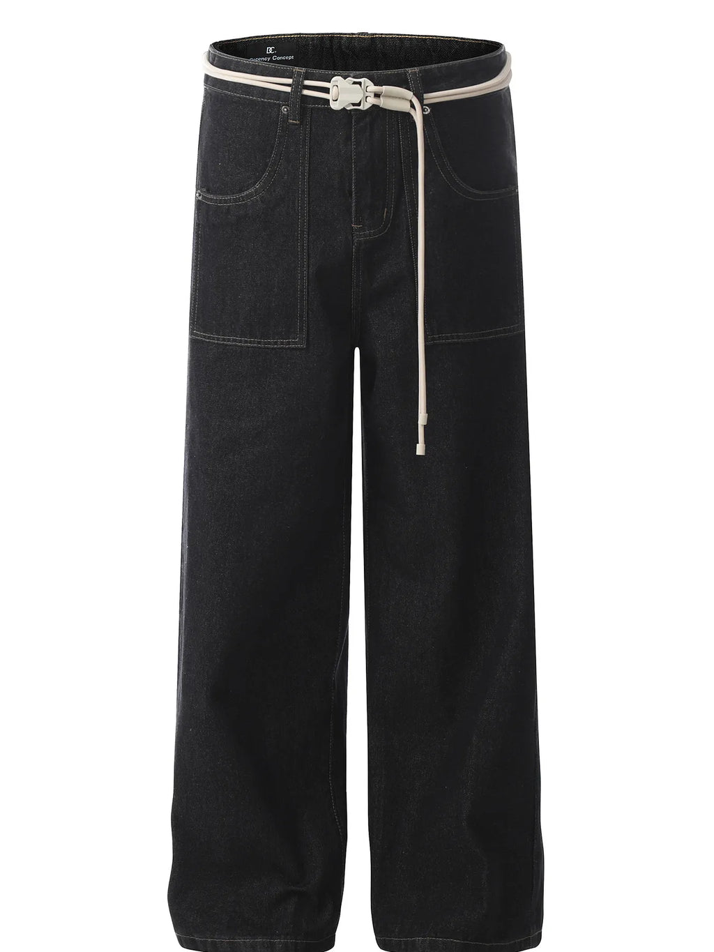 Men's high-waisted wide-leg jeans by Trendsi, featuring a classic denim look and relaxed fit for casual style.