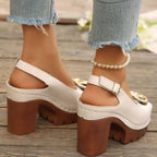 Shopimist open toe block heels sandals with a stylish design, featuring chunky heels and comfortable straps for a chic look.