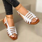 Shopimist open toe flats sandals with stylish design, featuring a comfortable fit and minimalistic look, perfect for casual wear.