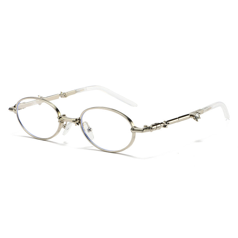 Light-tinted foldable small frame sunglasses for women by Plush Fashion Hub, stylish and compact eyewear with a luxury design.
