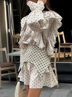 Shopimist ruffled floral print mini dress featuring a feminine design and lightweight fabric, perfect for spring and summer occasions.