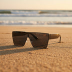 Square metal frame sunglasses by FitiqueFit, stylish hip-hop European fashion eyewear with sleek design and tinted lenses.