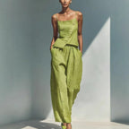 Women's casual gold-buckle camisole and pants two-piece set by FitiqueFit, featuring a relaxed fit and stylish design.
