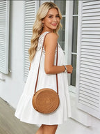 Lace detail sleeveless dress by Shopimist featuring elegant lace accents and a flowing silhouette.