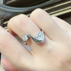 Sterling silver ring with 1.3 carat irregular-shaped moissanite gemstone, stylish jewelry accessory.