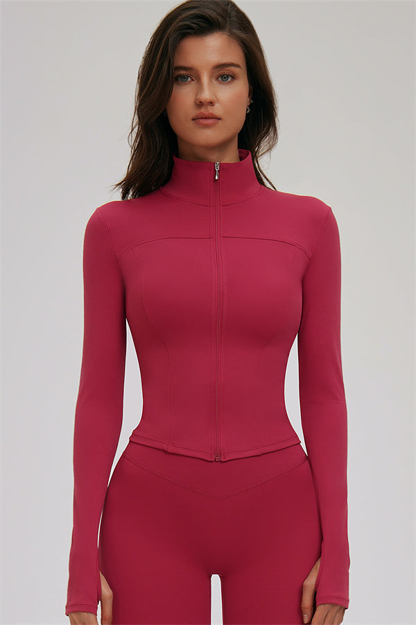 Fitglutes Activewear 3-piece set featuring a kinetic zip jacket, cross-back sports bra, and leggings for workout comfort.