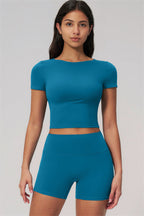 Fitglutes Activewear The Rapture T-shirt and shorts 2-piece set, sporty gymwear and workout clothes for active fitness routines.