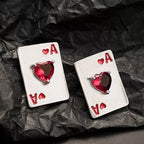 Poker Card Ace of Hearts Stud Earrings