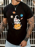 Men’s streetwear Astronaut graphic shirt by Plush Fashion Hub featuring a space-themed astronaut design