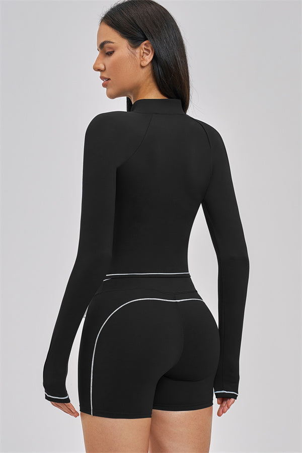 Fitglutes activewear Unbound Jacket Shorts 2-piece set featuring a fitted jacket and matching shorts for workout and gym wear.