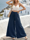 Shopimist wide leg drawstring pants with relaxed fit and comfortable elastic waistband, shown in a neutral fabric.