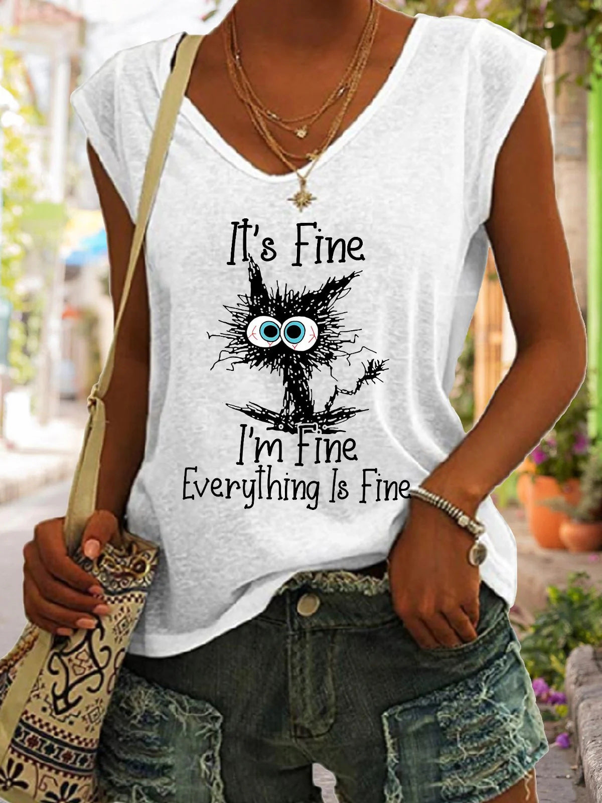 Women's V-neck printed short sleeve T-shirt from Plush Fashion Hub, shown in multiple colors, loose fit, lightweight fabric.