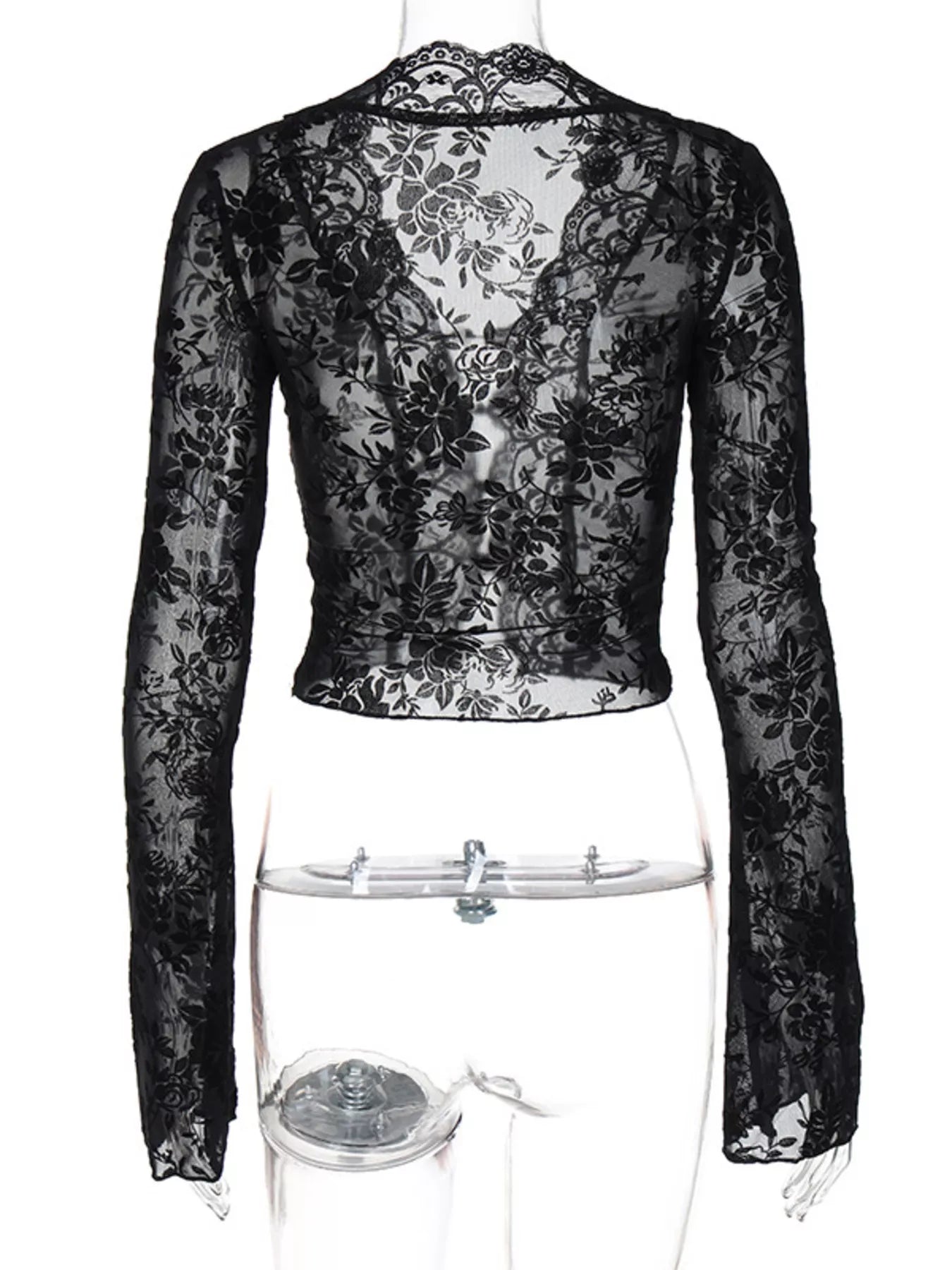 Shopimist lace detail long sleeve top featuring intricate lace accents and a fitted design, perfect for stylish casual or dressy occasions.